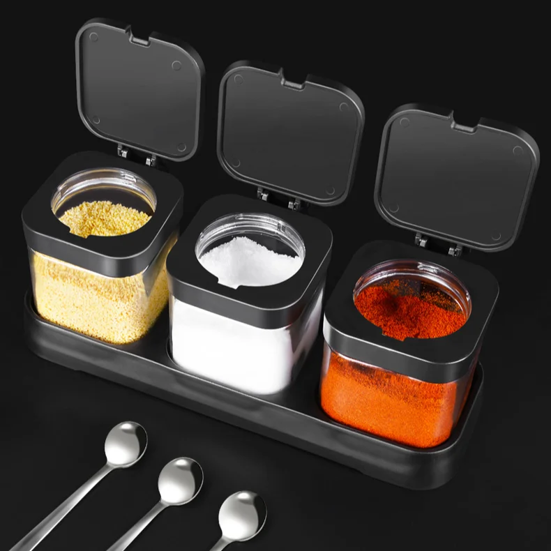 

Glass Creative Seasoning Jar Salt and Pepper Honey Sugar Bowl Spice Rack Container Home Especiero Kitchen Accessories DG50ST