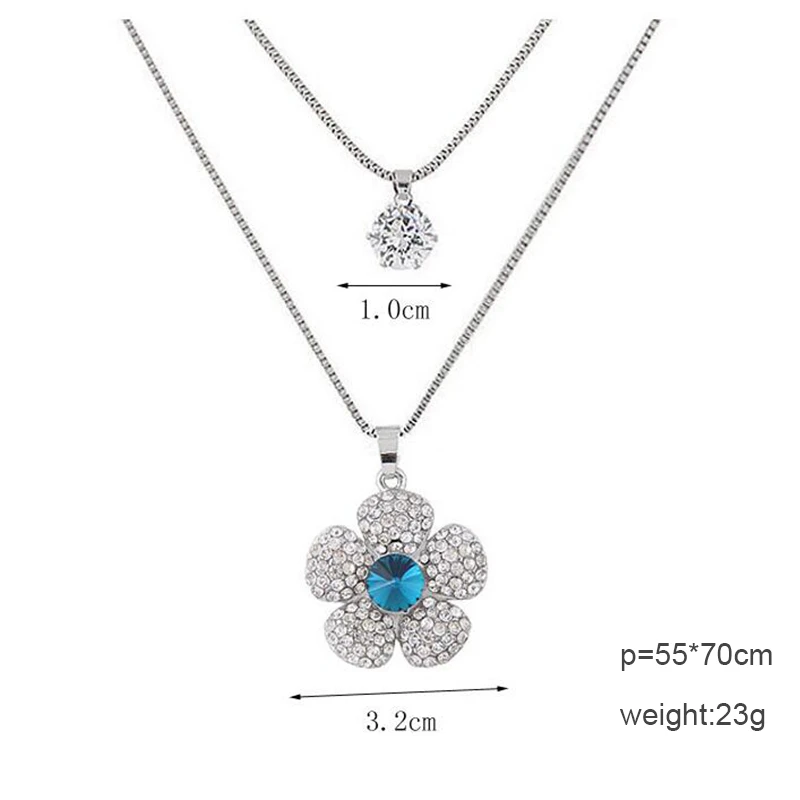 Женское Ожерелье со смайликом Двухслойное длинное ожерелье с подвесками в виде