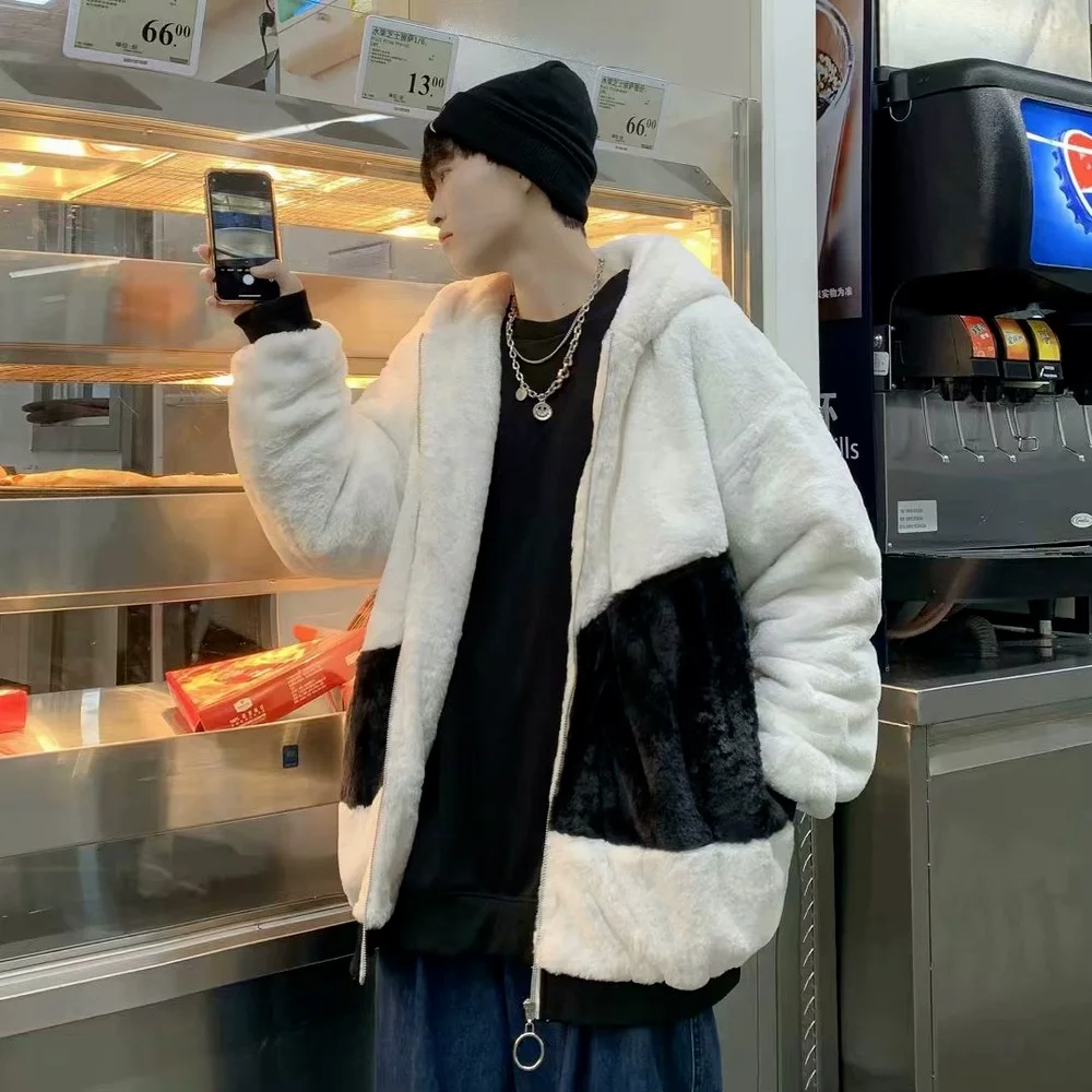 Куртка шерпа мужская зимняя флисовая толстая теплая куртка с капюшоном