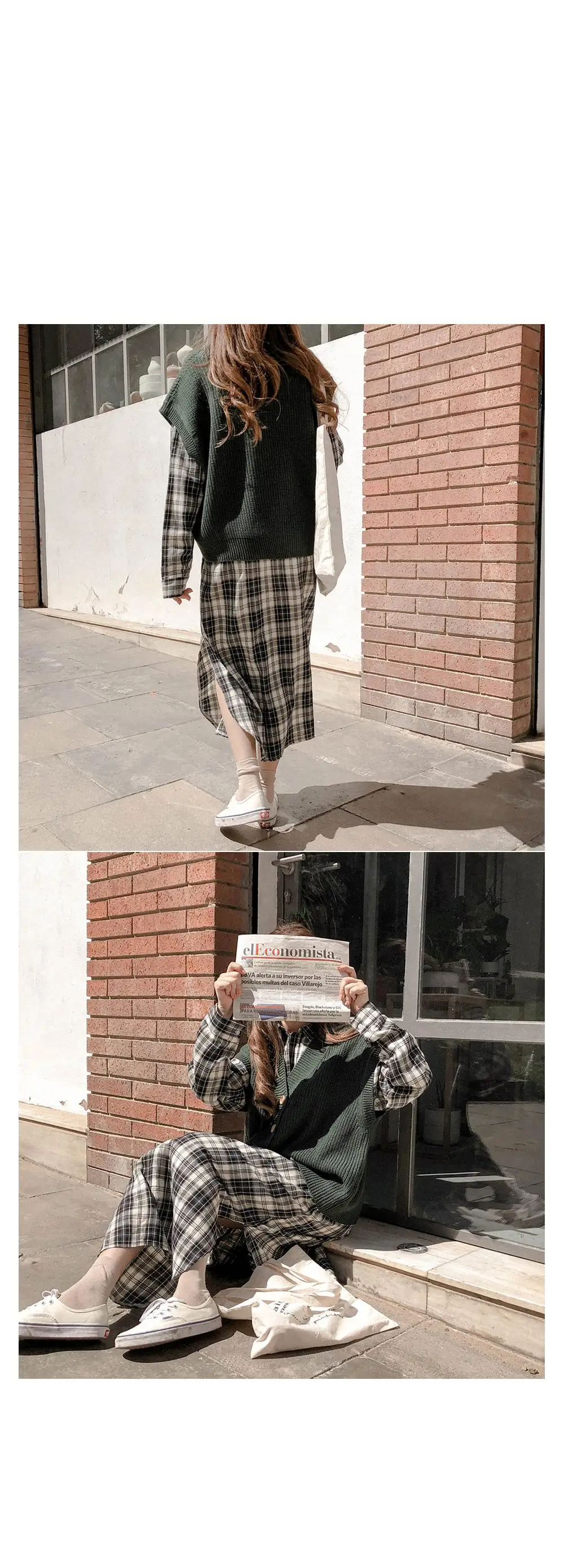 S XL размера плюс новое весеннее платье для девочек Бохо вечерние в клетку женское винтажное платье с принтом с длинным рукавом женские платья длинное платье Vestido