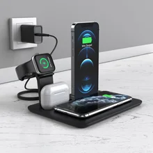 6 in 1 mobile phone usb15w wireless charger mobile phone watch headset charging stand desktop qc3.0 wireless charging
