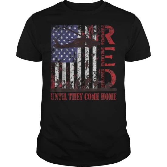 

Friday Red Remember Everyone Deployed, Until They Come Home .Us Flag Military Army Unisex T Shirt. Cotton Short Sleeve T Shirt