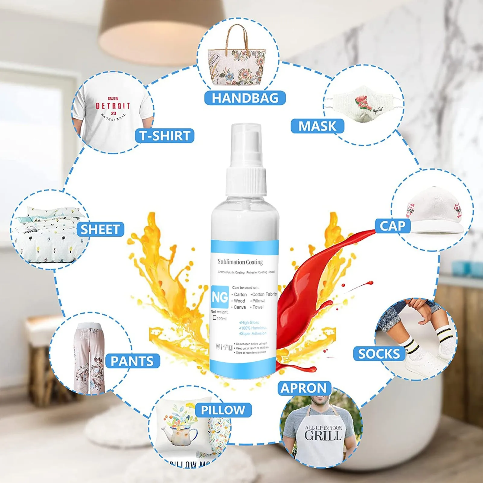 

100mlsublimation Paint Spray For T-shirts, All Fabrics, Wood, Cartons, Canvas Cloth graffiti spray Clothes coloring 2021 DIY