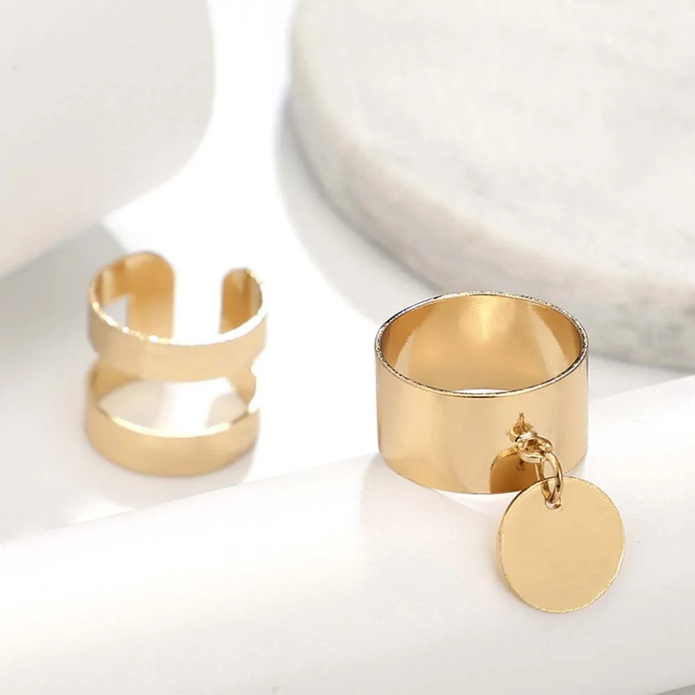 2 шт. женские кольца в стиле бохо золотого цвета|Кольца| |