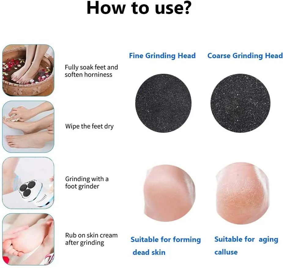 

Electric Foot Rasp, Electric Pedicure Anti-Callus Foot Rasp - Waterproof USB Rechargeable Electric Feet Eliminate Dead Skin
