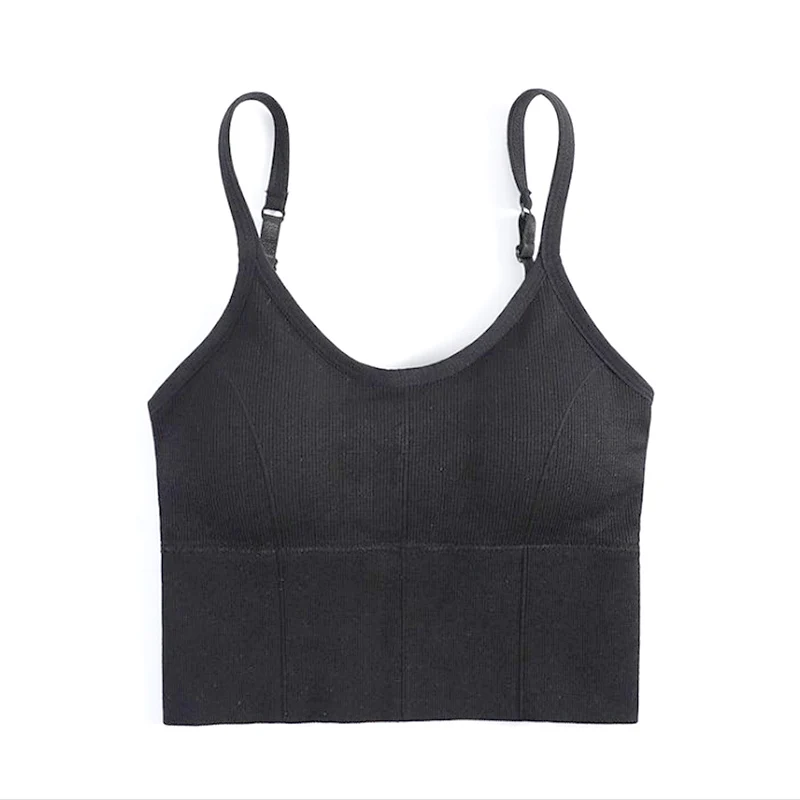 

Tube Top No Rims Underwear Young Women Tank Crop Tops U Back Push Up Lingerie Intimate Removeable Padded Adjust Camisole