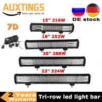 3 rows 15 18 20 23 216w 252w 288w 324w led work light bar 7d offroad combo 12v 24v for car tractor truck suv atv boat