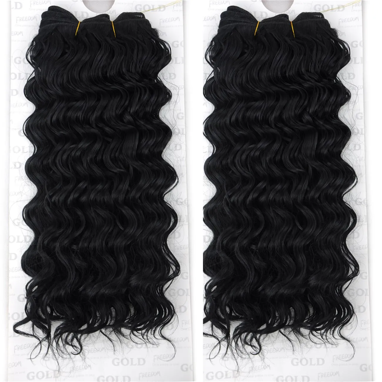 16" 1Bundles/160G/Pack Deep Wave Hair Curly Bundles  Freetress Hair Weave Bohemian Synthetic Hair Extension(1#)Free Shipping