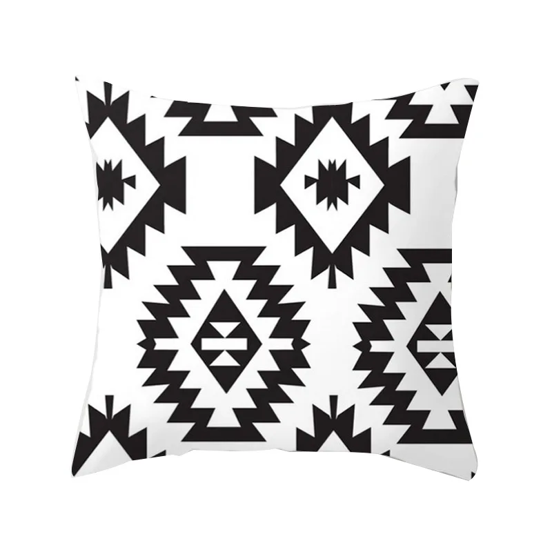 

Nordic black and white geometric polyester pillowcase