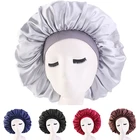 Женская атласная Кепка для ночного сна горячая Распродажа Fshion, шляпа для волос, Шелковый головной убор, широкая эластичная лента, новинка 2021