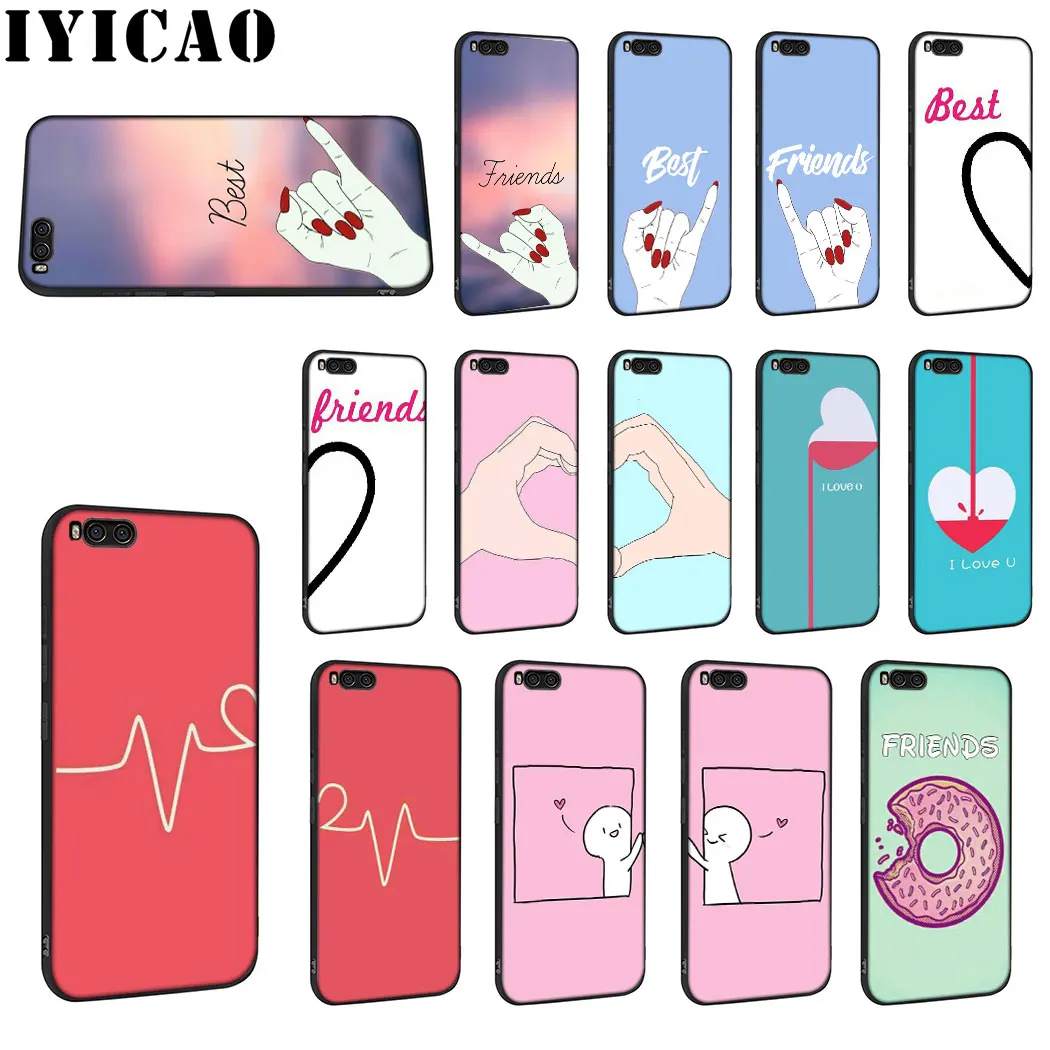 Чехол для телефона IYICAO Couples Best Friends мягкий чехол Xiaomi Mi 9 8 6 A2 Lite A3 9T Pro A1 F1 MAX 3 2S CC9E