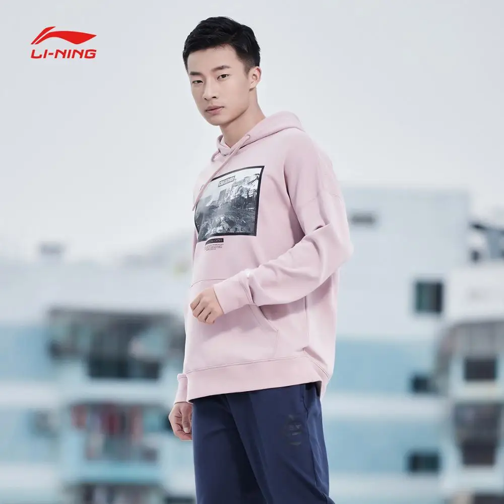 Li-Ning, мужская баскетбольная Толстовка BAD FIVE, 82% хлопок, 18% полиэстер, свитер, обычная посадка, пальто, подкладка, спортивные топы AWDN335 MWW1427