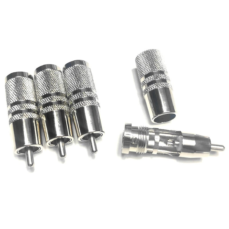 

4 Pcs Hi-end Silver Plated Audio Adapter RCA Plug for DIY Rca Cable Connector