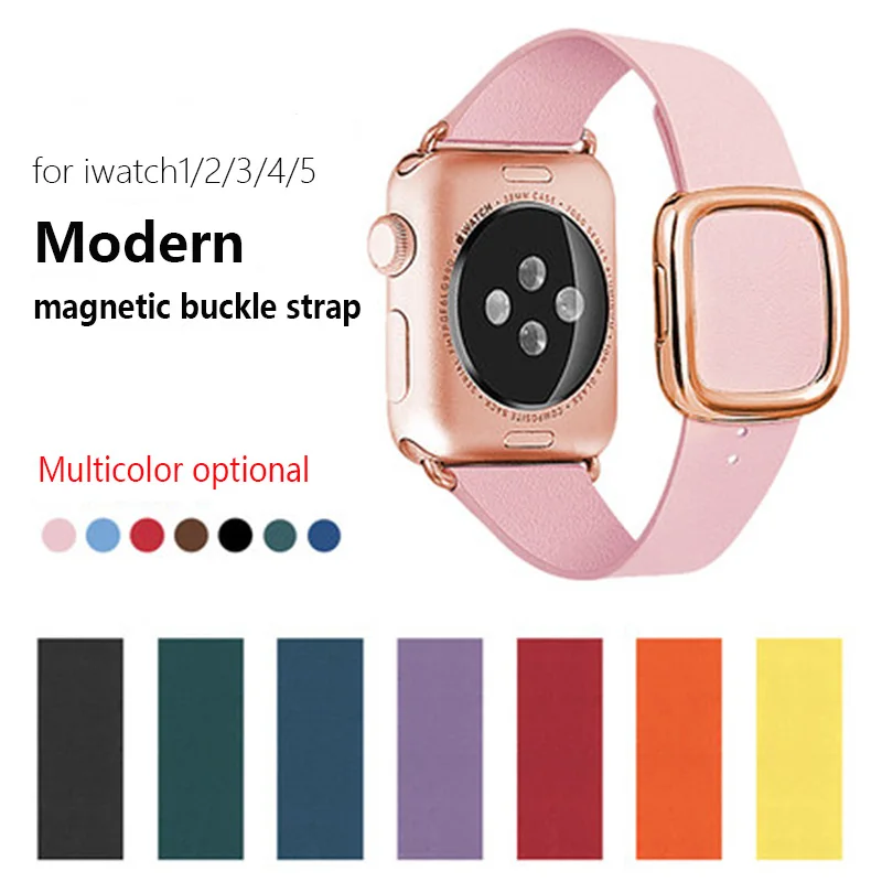 Современный Кожаный ремешок для Apple Watch 5 с пряжкой 44 мм 40 умных iwatch аксессуары