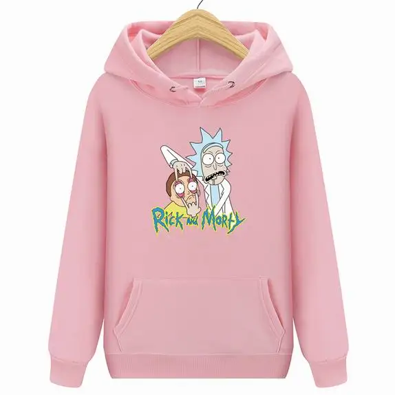 HW0041Pink Новинка, брендовые толстовки с капюшоном Rick marty для мужчин и женщин, мужские толстовки с капюшоном для скейтборда, мужские хлопковые толстовки с капюшоном Rick marty - Цвет: HW0041Pink