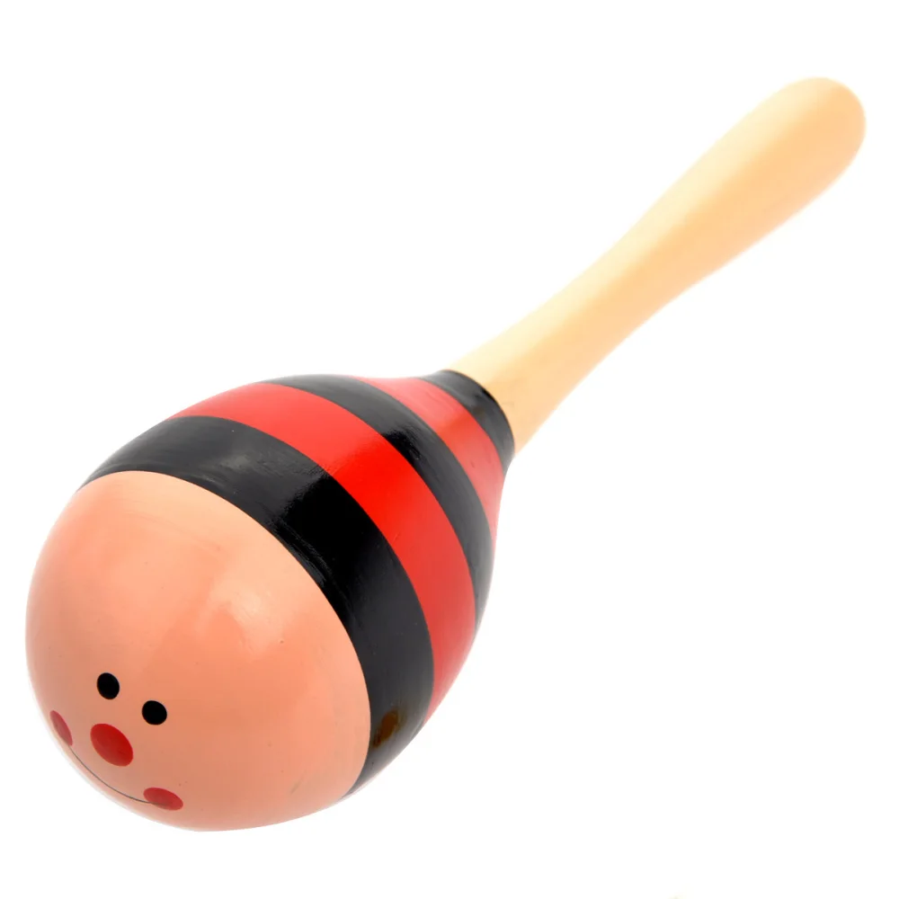 

Funny Children Kids' Wooden Maraca Rattle Shaker Musical Instrument Educational (Random Color & Pattern)
