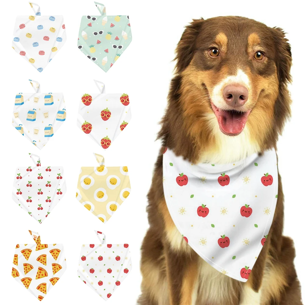 

Брендовая Новинка, бандана для домашних животных, кошек и собак, милый мультяшный рисунок с фруктами, женский шарф для кошек и собак, слюнявч...
