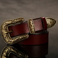 ladies belt leather casual versatile jeans with womens stylish pin buckle pants with solid leather belts for women