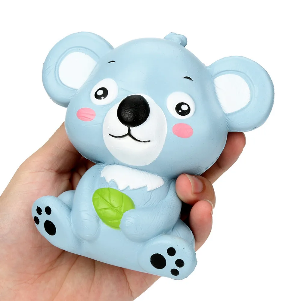 Figura de Koala perfumada a presi&oacute;n para ni&ntilde;o, juguete de alivio de presi&oacute;n, correa de elevaci&oacute;n lenta para chico juguete para regalo, azul, 12cm-1