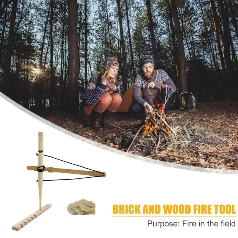 Портативный лук дрель фрикционный огнеупорный стартер инструменты для