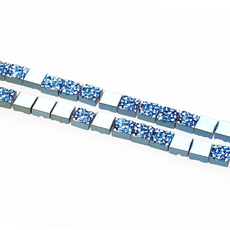 Натуральный гематит квадратные жемчужины с покрытием острые гематитовые бусины