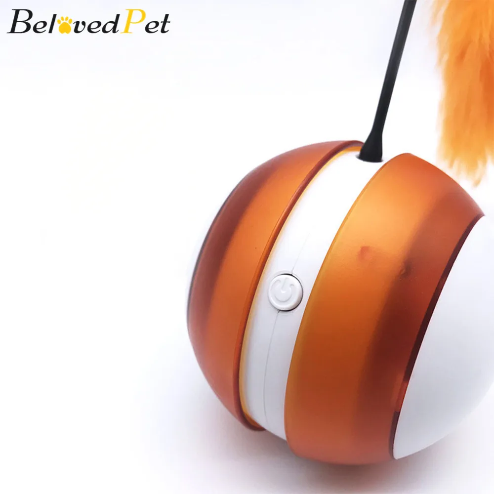 Смешной мяч BlovedPet в виде кошки фотокружка с перьями светящийся вокальный