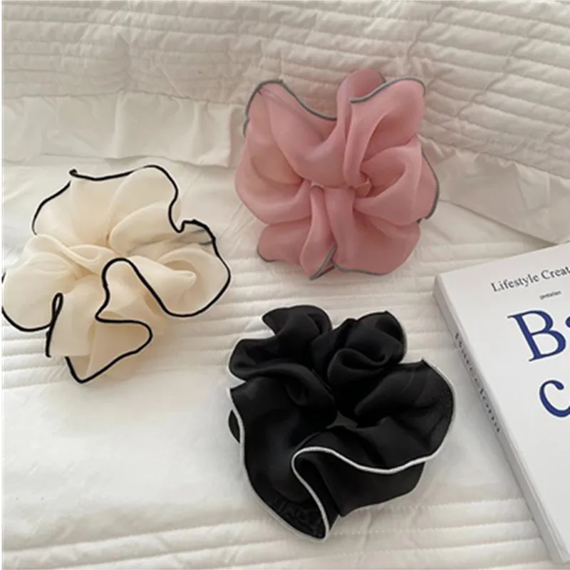 

Big Size Scrunchies Hair Bands for Women Ponytail Accessories Outdoor Headwear Hair Ropes Sweet Mesh Elastic Hair Bands
