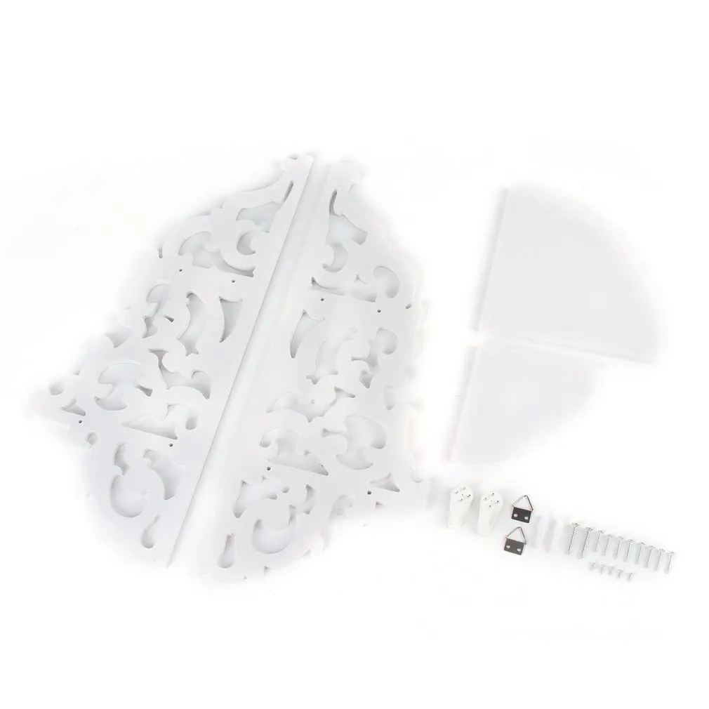 Полка для хранения винтажный Декор цветочный белый деревянный настенный угловой