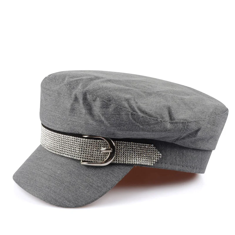 DYLAOPAN New Fashion Military Hat Autumn Sailor Caps For Women Men Belt Berets flat top Female travel cadet hats Captain Cap | Аксессуары