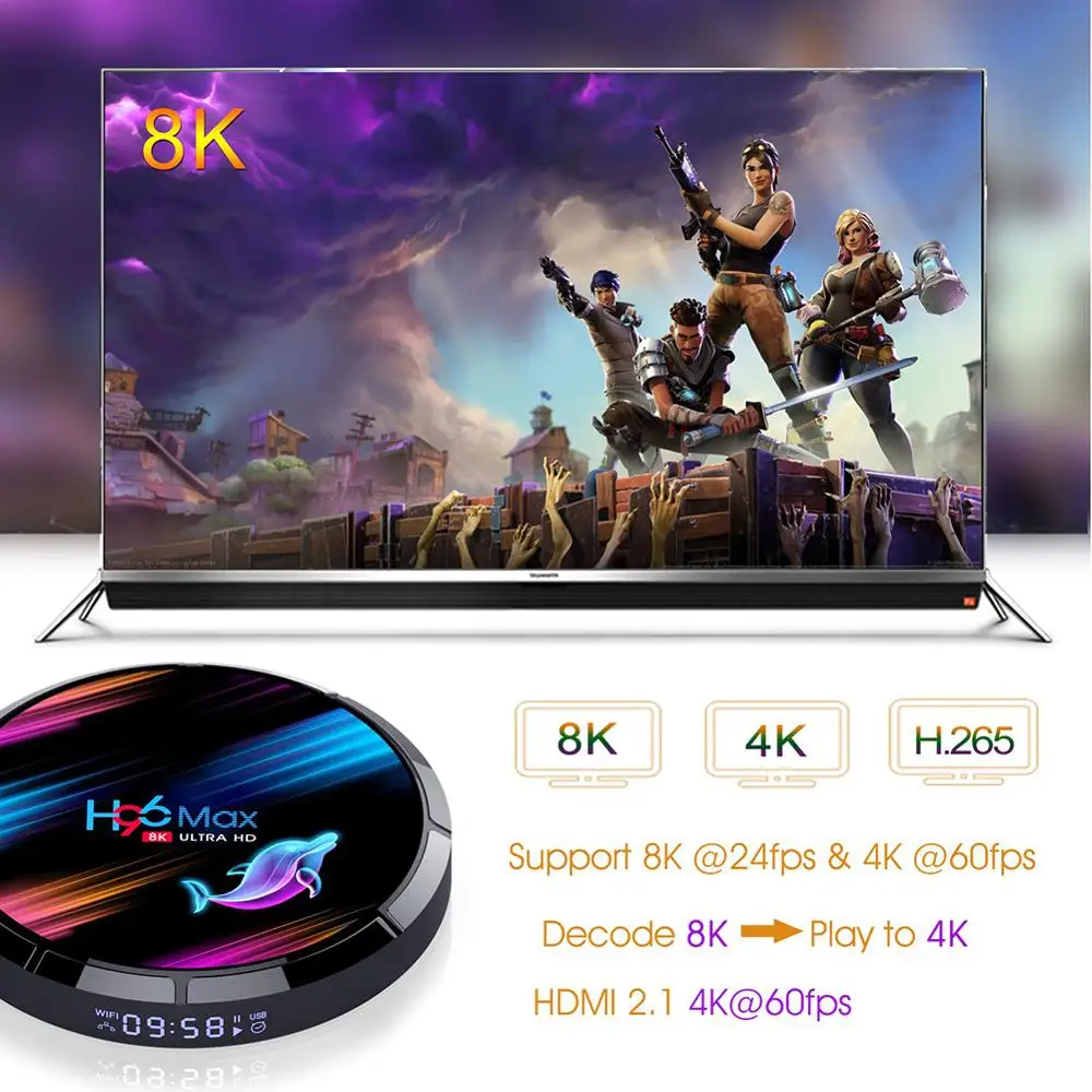 

H96 MAX X3 4GB 128GB 8K Amlogic S905X3 Smart TV BOX Android 9.0 Dual Wifi 1080P 4K Youtube Set Top Box PK X96AIR X3 A95X H96MAX