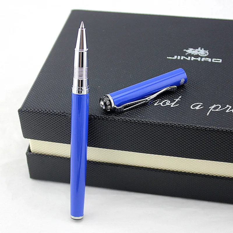 

high quality JINHAO PEN 301 blue luxury Writing Diamond pen Cute pens gift black Refill Office Stationery metal Roller ball Pen