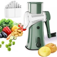 manual vegetable slicer cutter kitchen accessories multifunctional round rotate potato slicer graters cheese shredder gadgets