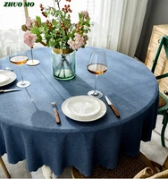 large table cover round wedding party hotel table cloth cotton linen nordic solid tablecloths home decor kitchentable cover