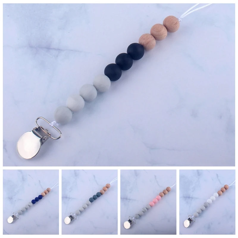Силиконовая детская цепочка-пустышка с зажимом для соски Успокаивающая соска