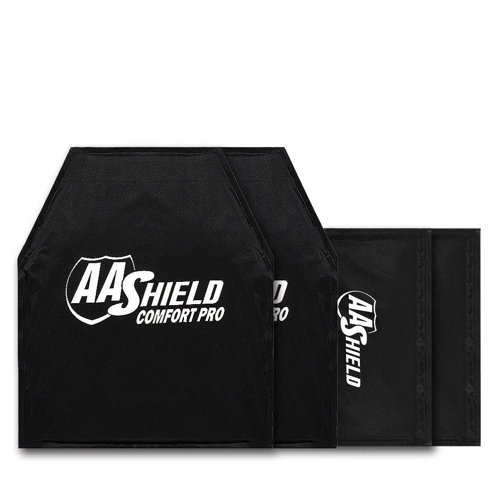 AA Shield Comfort-Pro Bulletproof Soft Body Armor Plate Self Defense Ballistic Insert Level NIJ HG2/IIIA 10x12-T2 & 6x8 Kit |