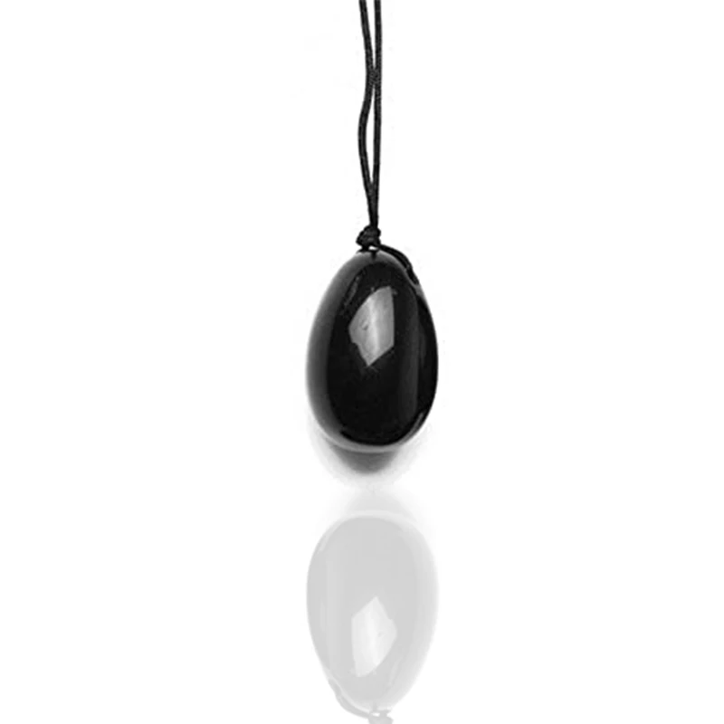 Obsidian Yoni массаж яичек Stone Stick с веревкой женские тренировочные яйца для мышц