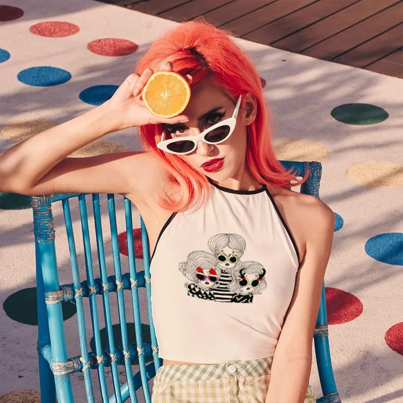 Женская футболка без рукавов с принтом | одежда