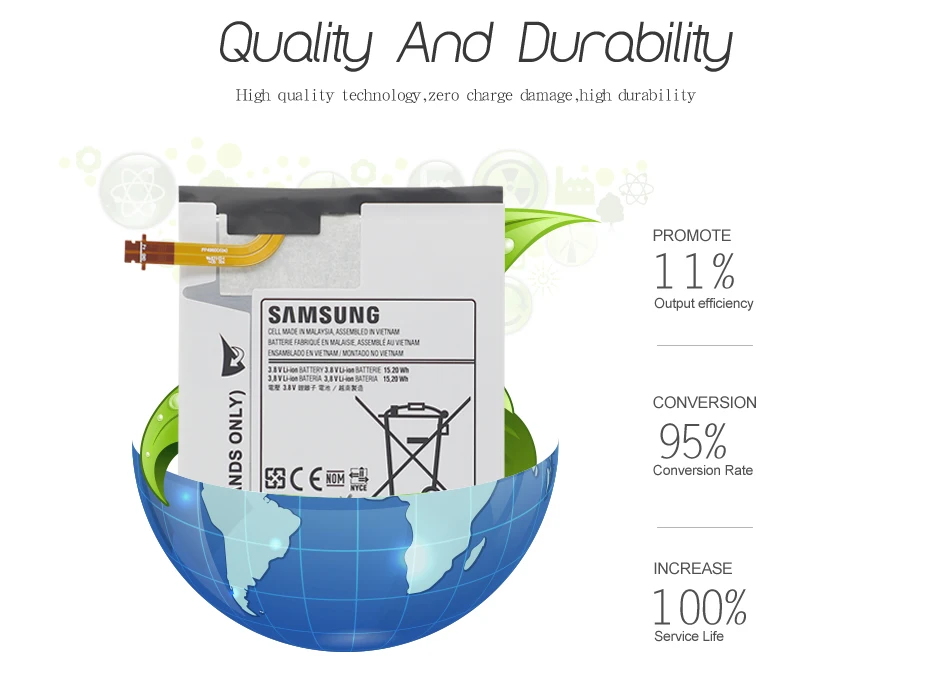 Samsung планшет Батарея EB-BT230FBE 4000 мА-ч для samsung Galaxy Tab 4 7,0 7," T230 T231 T235 SM-T230 SM-T231 SM-T235