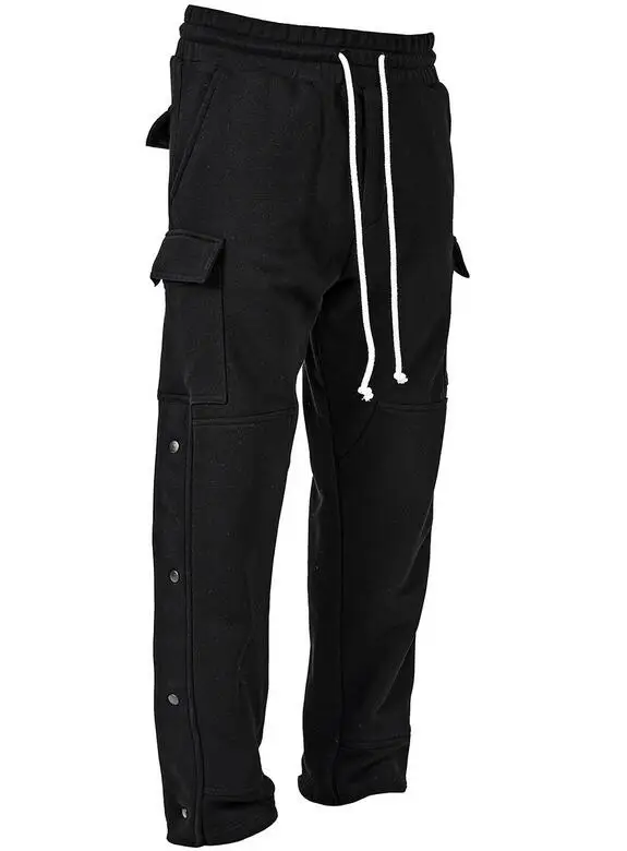 

New style Men's solid color casual drawstring cargo pants Trousers