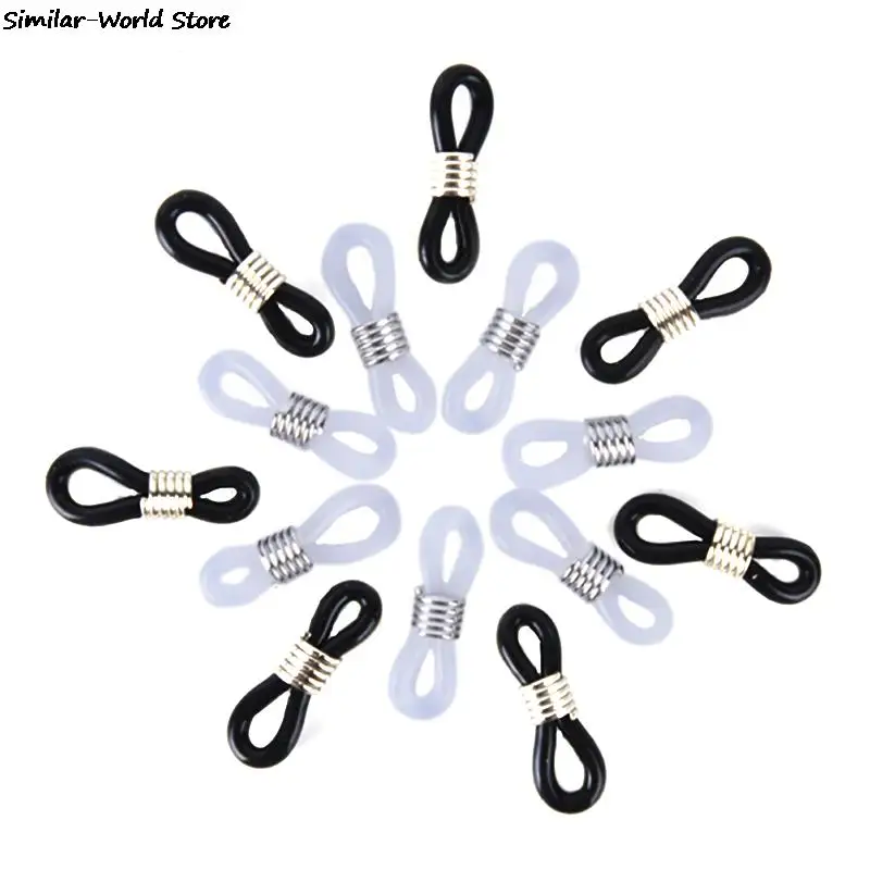 100Pcs Ear Hook Eyeglasses Spectacle Chain Glasses Retainer Ends Rope Sunglasses Cord Holder Loop Connector Antiskid Rubber Ring - купить по