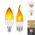 E14 E27 лампа в виде свечи с эффектом пламени, Оригинальная лампа с динамическим эффектом пламени, рождественские украшения светильник, атмосферная лампа