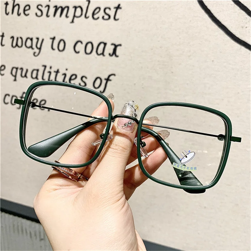 

Stylish Versatile Anti Blue Rays Computer Glasses Women Men Square Oversized Blue Light Coating Gaming Female for Protection Eye
