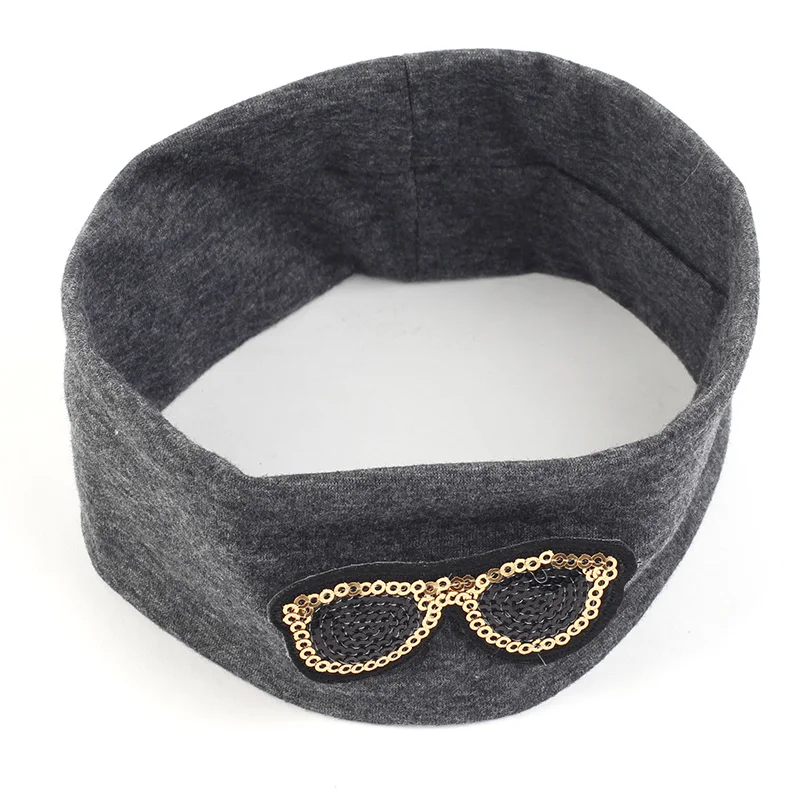 Детские хлопковые однотонные плоские повязки для волос очки головной убор