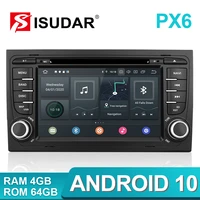 isudar px6 2 din android 10 car multimedia player gps dvd for audia4s4 2002 2008 automotivo radio hexa cores ram 4gb rom 64gb