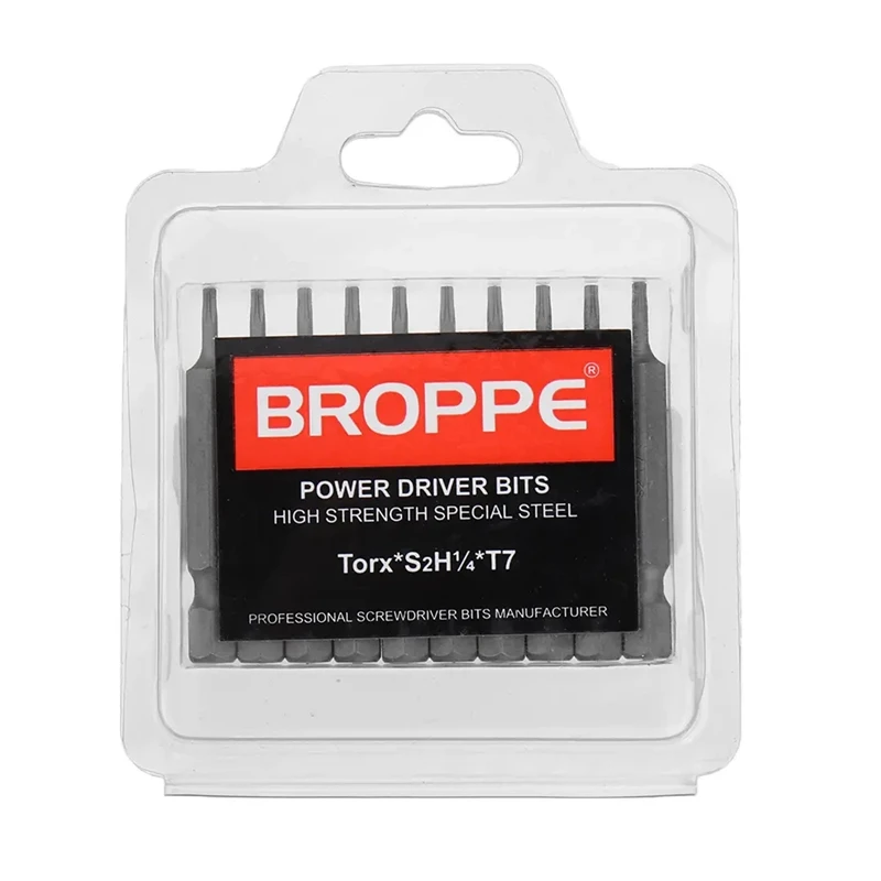 

BROPPE 10Pcs Magnetic Torx Screwdriver Bits T5/T6/T7/T8/T9/T10/T15/T20/T25/T27/T30/T40 1/4 Inch Hex Shank Screwdriver Set
