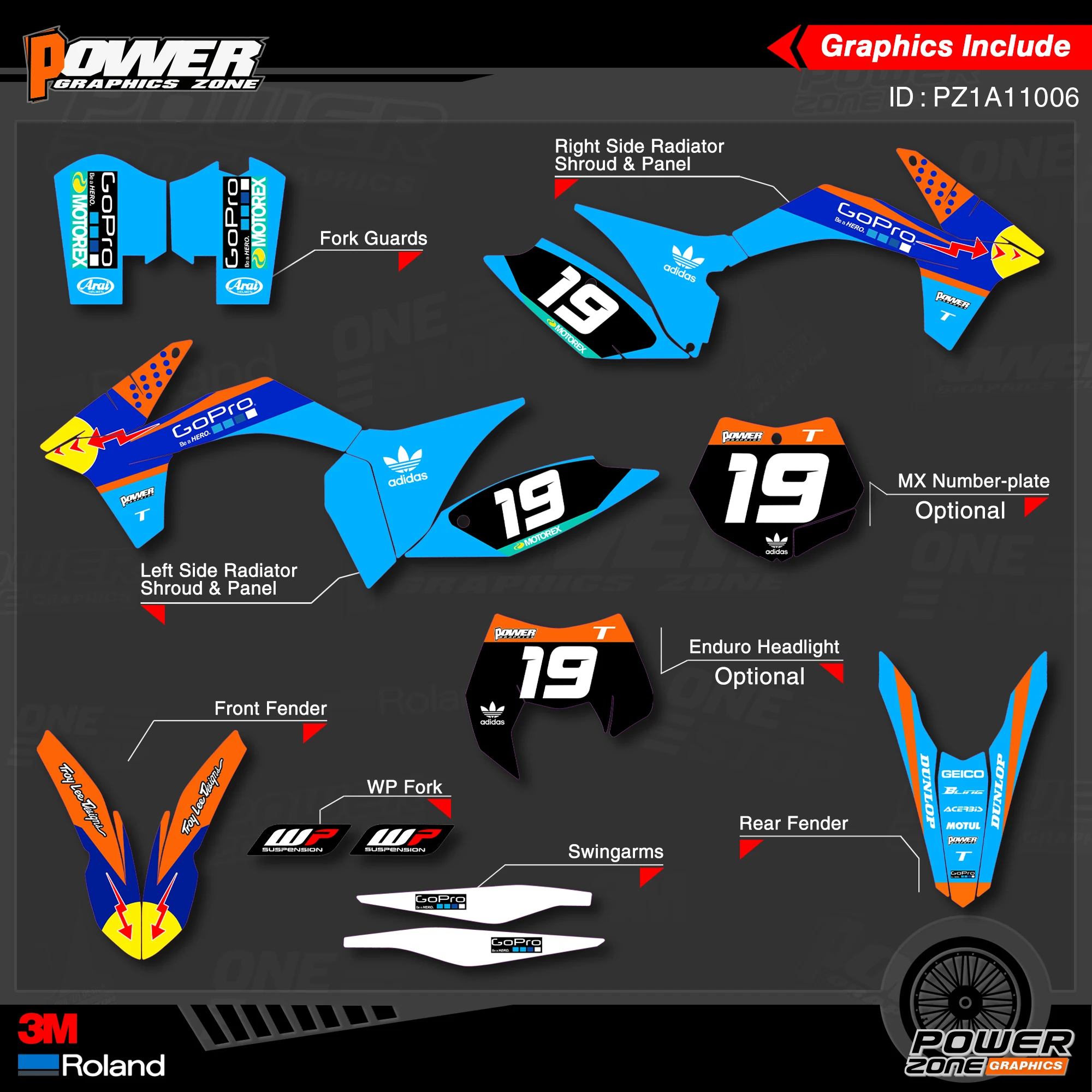 Персонализированные графические фоны PowerZone Team наклейки 3M Набор наклеек для KTM SX SXF