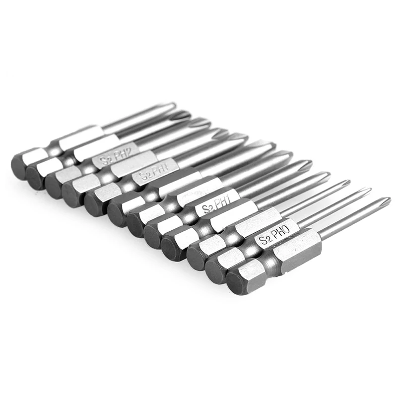 

12Pcs/Set 50mm 1/4 Inch Hex Shank Magnetic Phillips Cross Screwdriver Bits