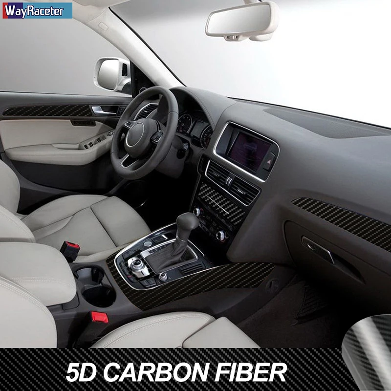 

Anti Scratch Car Interior Trim Protective Film Console 5D Carbon Fiber Vinyl Sticker For Audi Q5 8R 2009-2016 Accessories