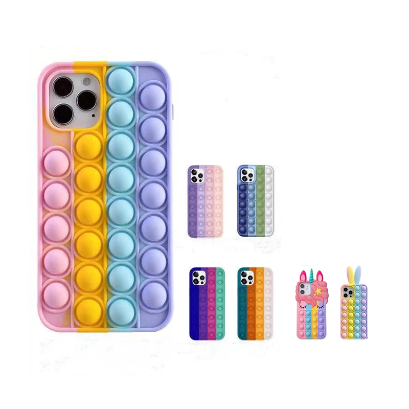 

20 PCS Bubble Fidget Pop it Back Case Cover For iphone 13 Pro Samsung Vivo Oppo