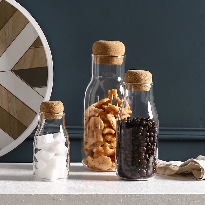 Бутылка в японском стиле прозрачная стеклянная Герметичная для кухни кофе